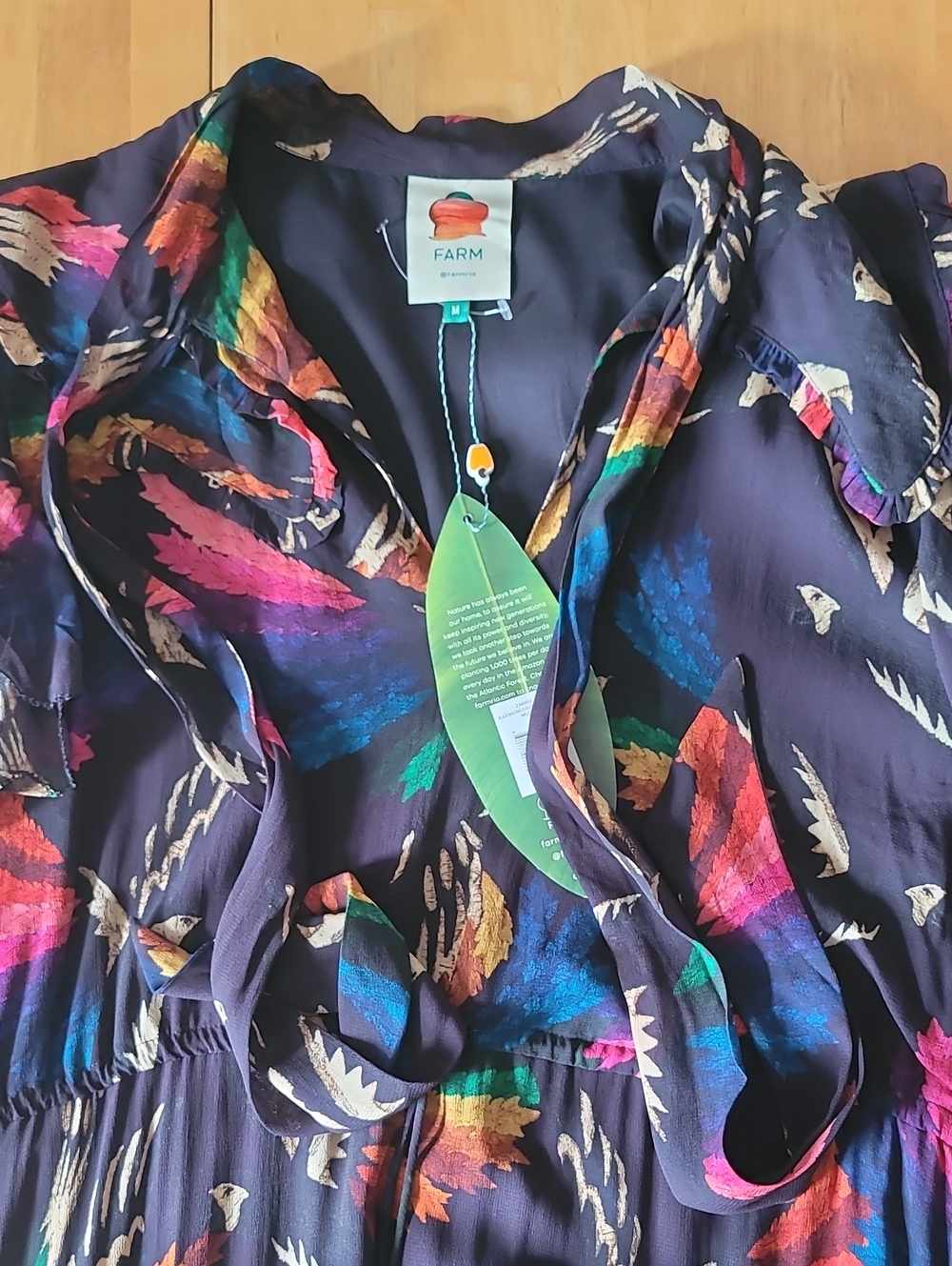 Farm Rio Black Macaws Flight Ankle Dress - Picture 10 of 16